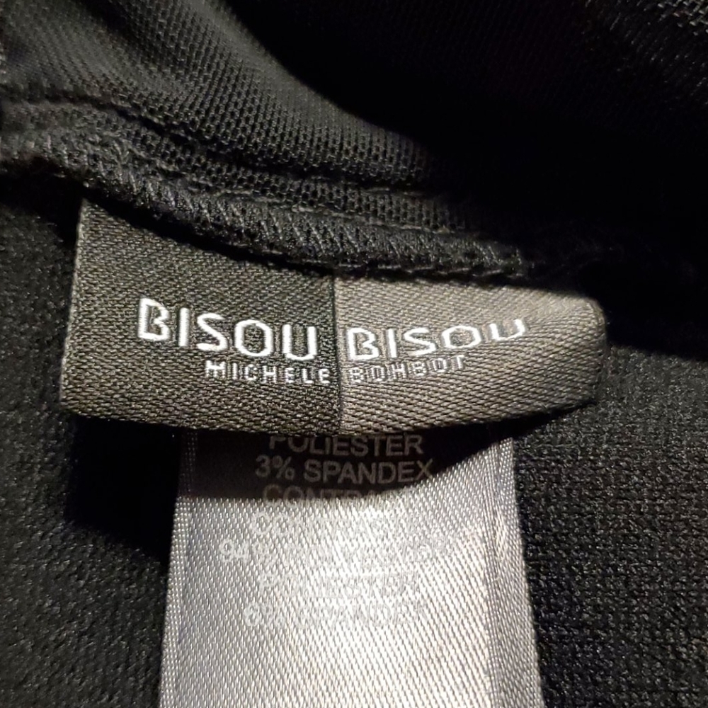 Bisou Bisou Black Mesh Pleated Peplum Dress - Picture 5 of 6